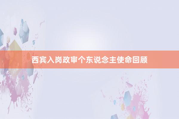 西宾入岗政审个东说念主使命回顾